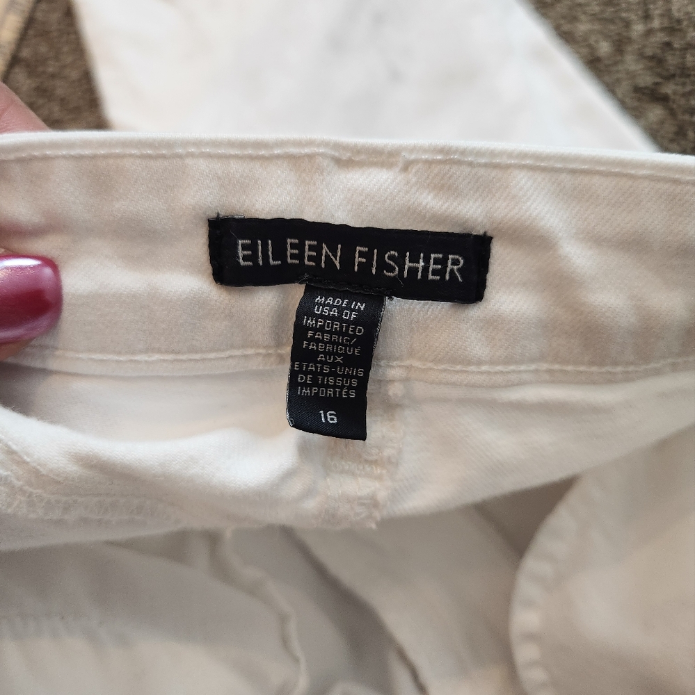 Eileen Fisher Organic Cotton Denim Tapered Jeans Size 16 - Picture 4 of 7